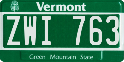 VT license plate ZWI763
