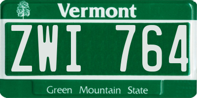 VT license plate ZWI764