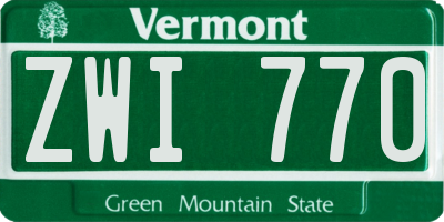 VT license plate ZWI770