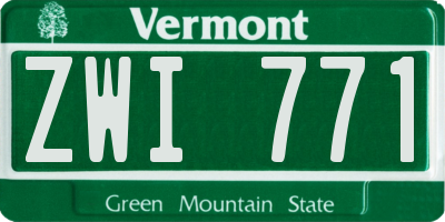 VT license plate ZWI771