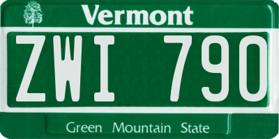 VT license plate ZWI790