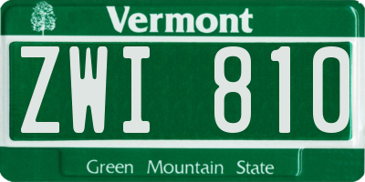 VT license plate ZWI810