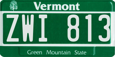 VT license plate ZWI813