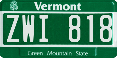 VT license plate ZWI818