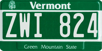 VT license plate ZWI824