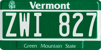 VT license plate ZWI827