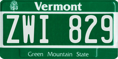VT license plate ZWI829