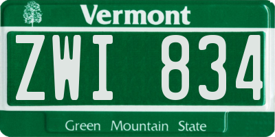 VT license plate ZWI834