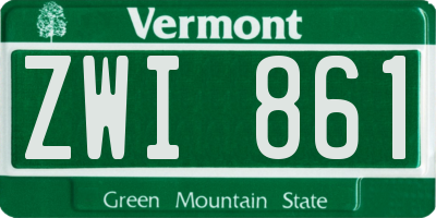 VT license plate ZWI861