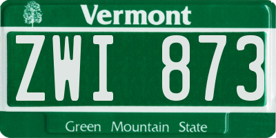 VT license plate ZWI873