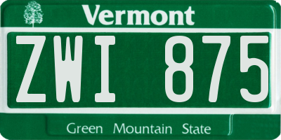 VT license plate ZWI875