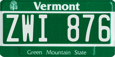 VT license plate ZWI876