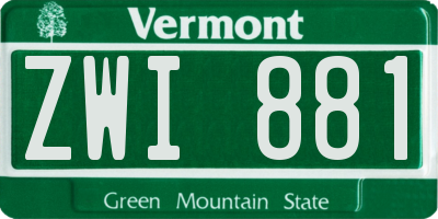 VT license plate ZWI881