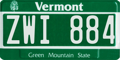 VT license plate ZWI884