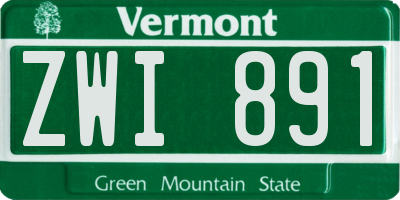 VT license plate ZWI891