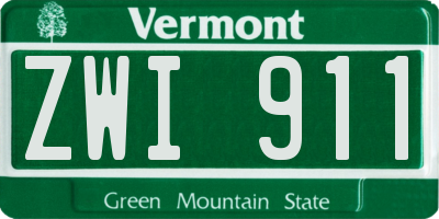 VT license plate ZWI911