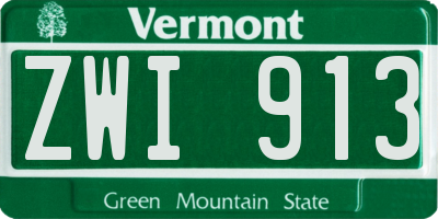 VT license plate ZWI913