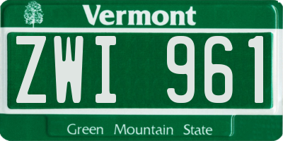 VT license plate ZWI961