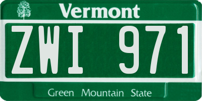VT license plate ZWI971