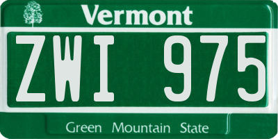 VT license plate ZWI975