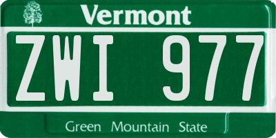 VT license plate ZWI977