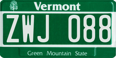 VT license plate ZWJ088