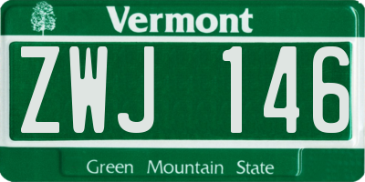 VT license plate ZWJ146