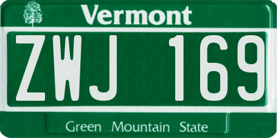 VT license plate ZWJ169