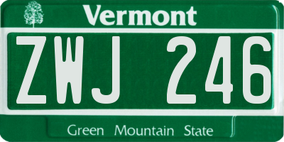 VT license plate ZWJ246