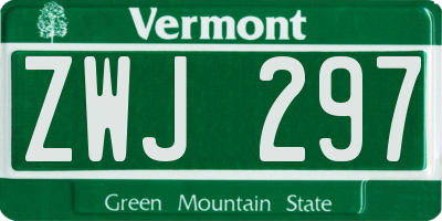 VT license plate ZWJ297