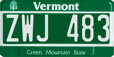 VT license plate ZWJ483