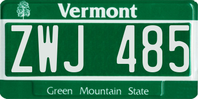 VT license plate ZWJ485