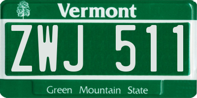 VT license plate ZWJ511