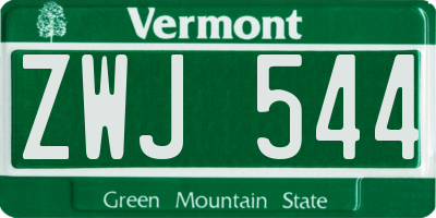 VT license plate ZWJ544