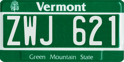 VT license plate ZWJ621