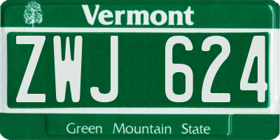 VT license plate ZWJ624