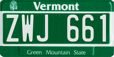 VT license plate ZWJ661