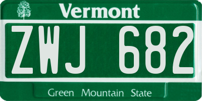 VT license plate ZWJ682