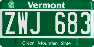 VT license plate ZWJ683