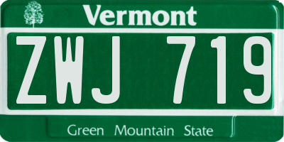 VT license plate ZWJ719