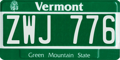 VT license plate ZWJ776