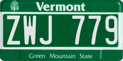 VT license plate ZWJ779