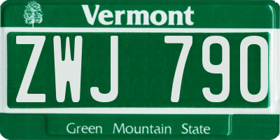 VT license plate ZWJ790