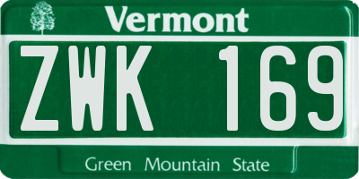 VT license plate ZWK169