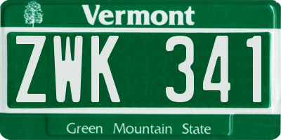 VT license plate ZWK341