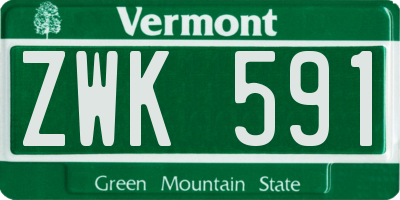 VT license plate ZWK591