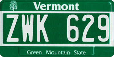 VT license plate ZWK629