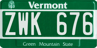 VT license plate ZWK676