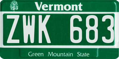 VT license plate ZWK683