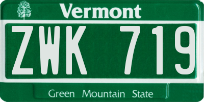 VT license plate ZWK719